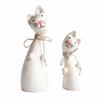 2 Pièces Statue de Chat de Couple Ornements en Bois Artisanal Mignon pour la Photographie