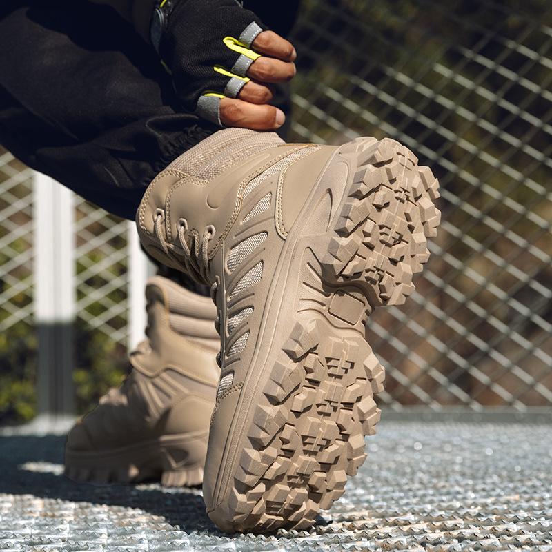 New high-top combat boots men's outdoor adventure desert boots breathable non-slip hiking shoes mountaineering shoes