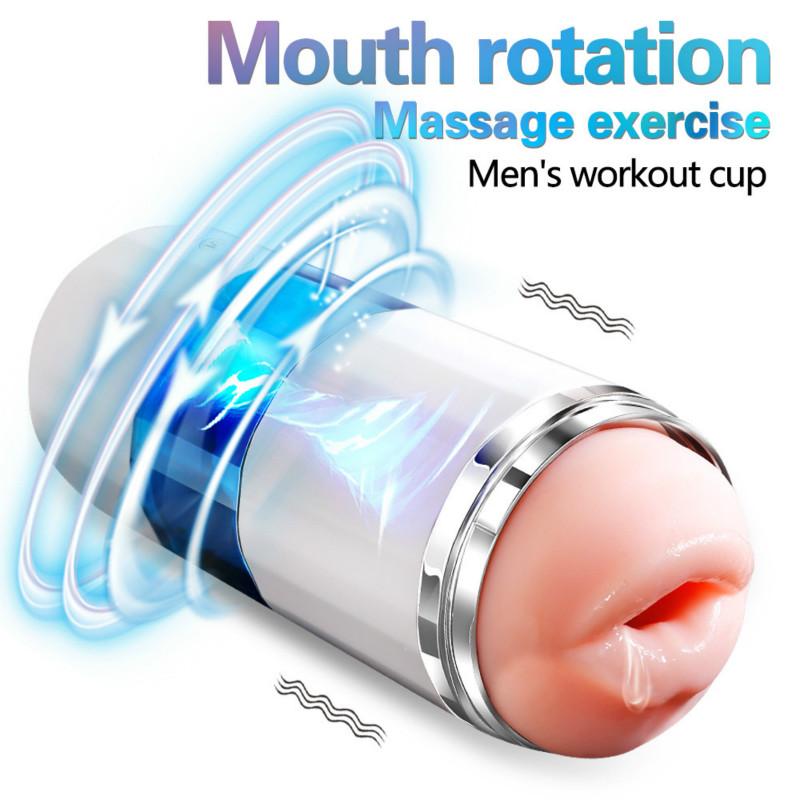 Fully Automatic Rotating Vibration Exercise Stroking Cup Adult Male Masturbation Device Suction Jet Cup Penis Training Device