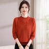 Middle-aged Autumn and Winter Bottoming Knitted Sweater Wool Sweater Women's Loose 0kg Fashion Fat Mother New Top Large Size
