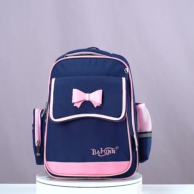 Breathable Lightweight Backpack Primary School Girls Children Cute Bowknot School Bag