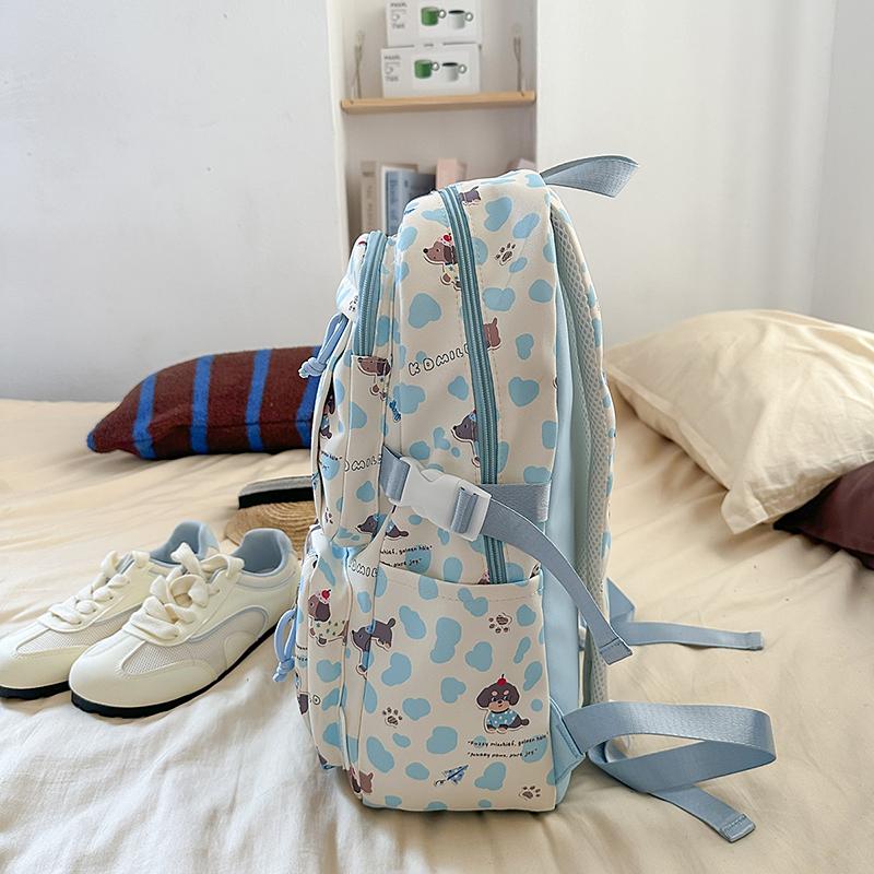 Puppy Printed Schoolbag Junior High School Students Lightweight Backpack Women's Cartoon Backpack