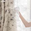 1PC LOZUJOJU 70-80% Blackout French Romantic Style Butterfly Print Pattern Ruffle Edge Curtain for Bedroom Living Room Home Decor