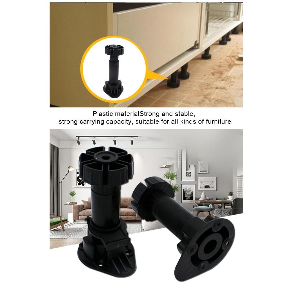 4pcs Black Cabinet Feet Durable Furniture Support Legs Sturdy Cabinet Leveling Feet Closet