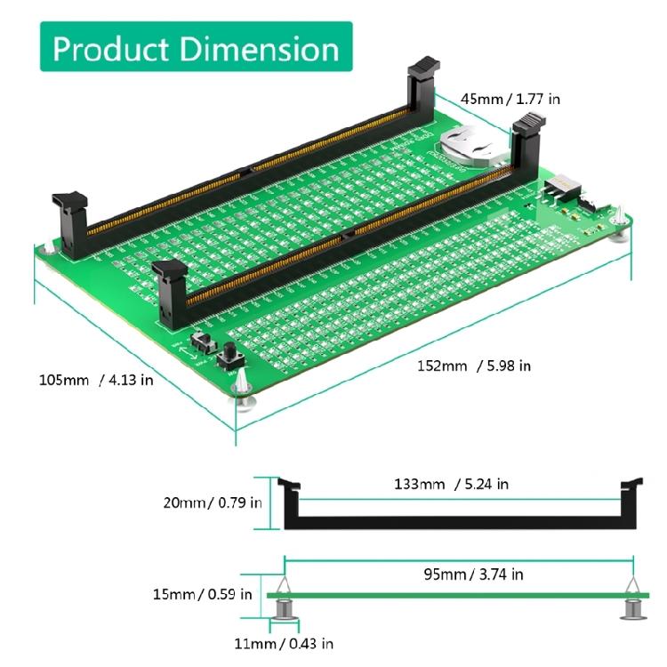 DDR5 Memory Slot Tester Wide Compatibility DDR5 Memory Tester For Memory Computer Repair Adapter Board For Computer