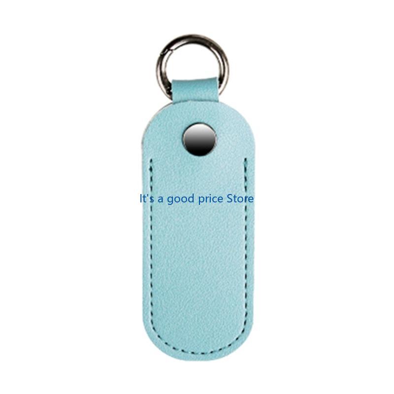 USB Flash Drive Case Microfiber Leather Dust Protective Cover with Metal Closure Keychain Optional Color