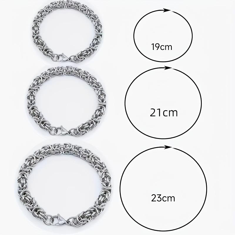 Men's Silver Bracelet 21 Cm Braided Massive Weave Surgical Steel