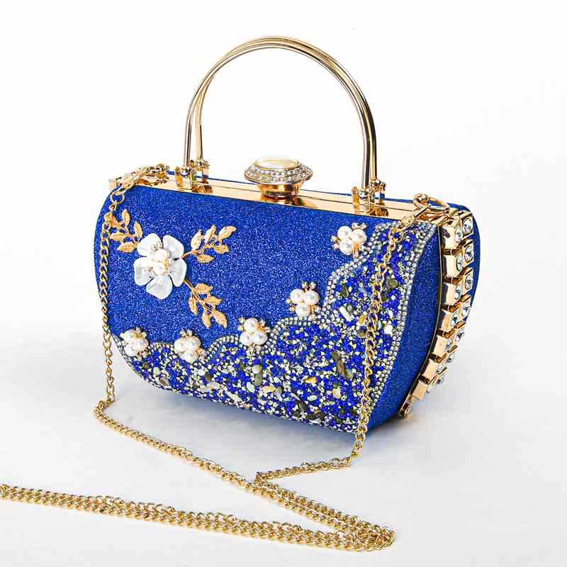 New Arrival Flower Crystal Wedding Bridal Clutch Purse Luxury Designer Women'S Dinner Party Cocktail Handbags Diamond Bags