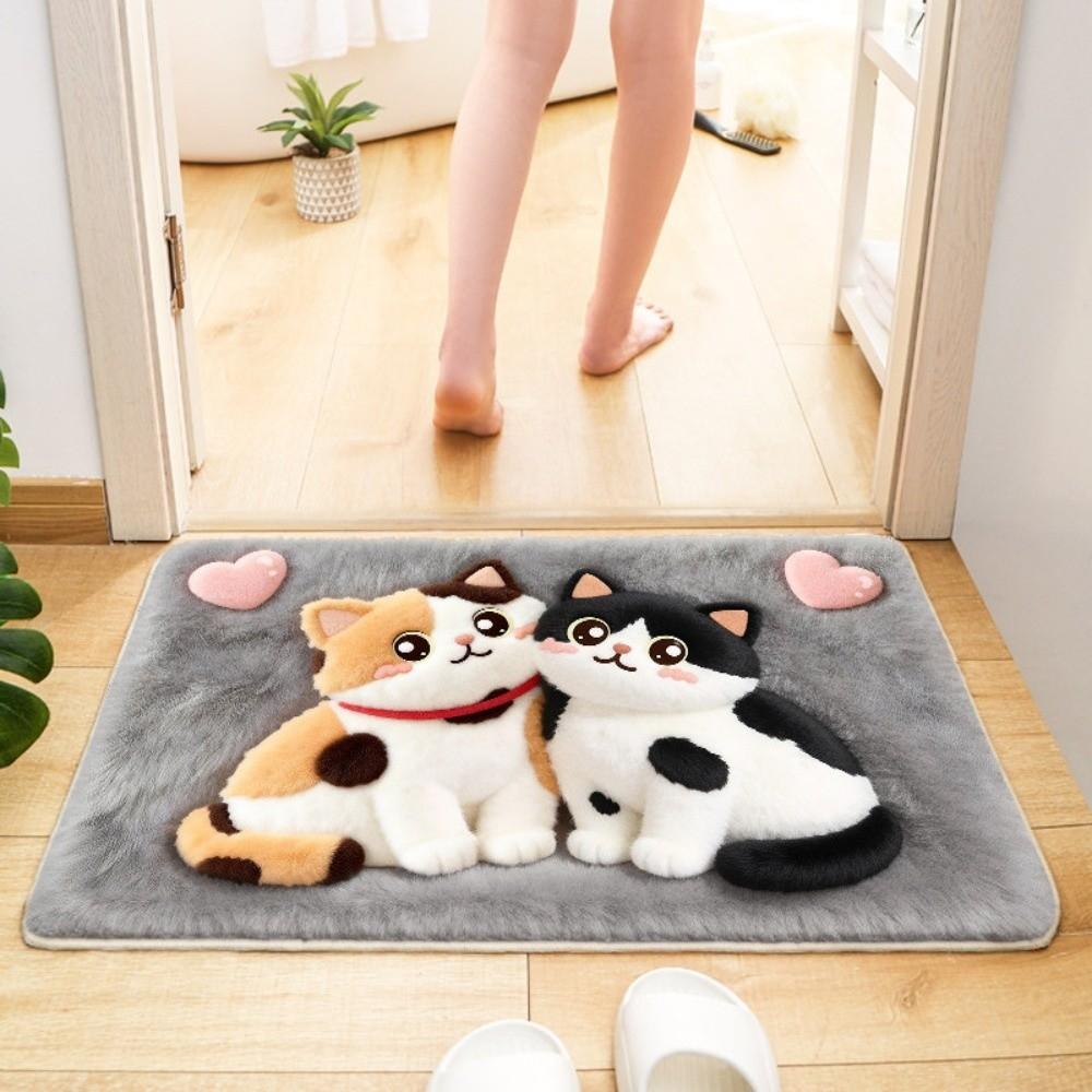 Imitation Cashmere Plush Entryway Door Mat Non-Slip Bedside Carpet  for Bedside Floor 40*60cm-Style 8