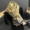 Sunflower Pattern Autumn and Winter New Imitation Cashmere Scarf for Women Warm and Thickened  Versatile Long Shawl and Scarf