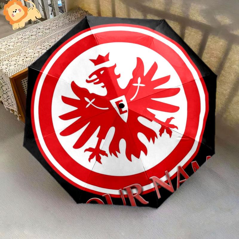 1 PC Automatic Folding Umbrella - Eintracht Frankfurt Custom Name Pattern, Portable & Foldable Design with 8 Ribs, Christmas Birthday Gifts