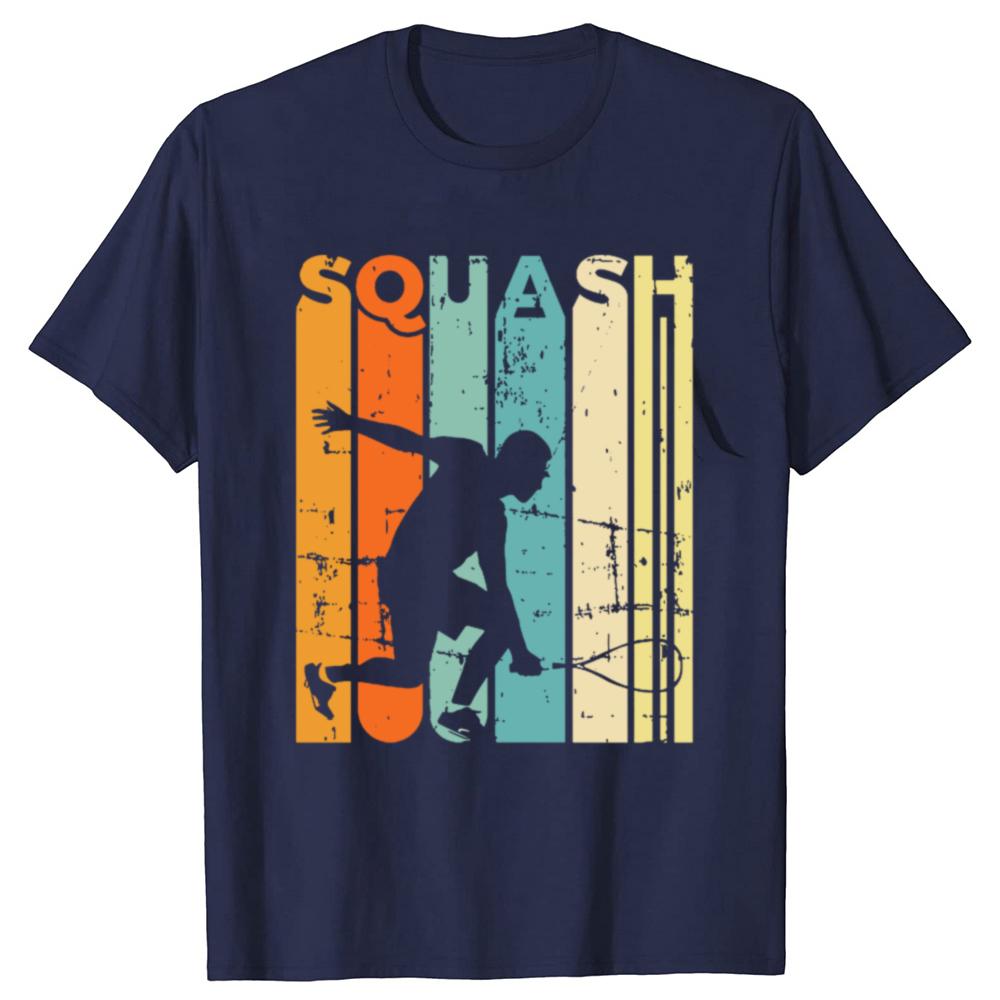 Funny Squash Player Gift Tennis Retro Team T Shirts Graphic Cotton Streetwear Short Sleeve Birthday T-shirt Mens Clothing
