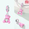 Copper Metal Charm Bead Components Pink Gold Bear High Quality Fine Jewelry Craft Making Rose Heart Bead Components Designed For Bracelets Pendant