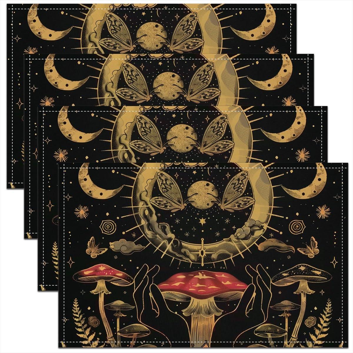 

Frog Placemats Set of 4 18 x12 Kids Cute Mushroom Table Place Mats for Boys Girls Teens Kids Vintage Frog Mushroom Placemat 4pcs-12x18