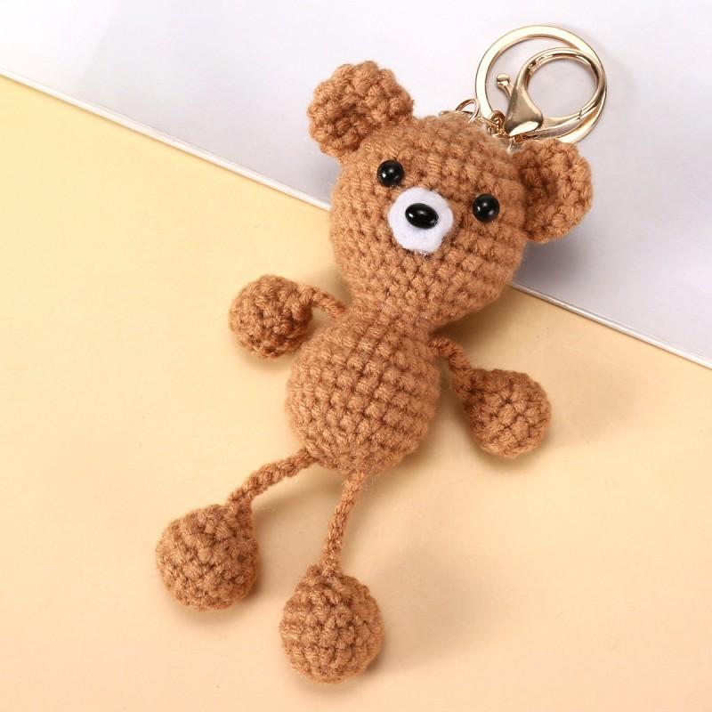 Funny Animal Doll Series Knitted Keychain For Bag Pendant Cute Animal Design Crochet Keychain Handmake Gifts Custom Accessories