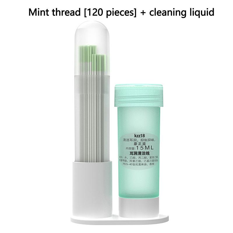 Pierced Ear Cleaning Set Solution Floss Cotton Thread Ear Hole Aftercare Tool Kit Disposable Earrings Hole Cleaner