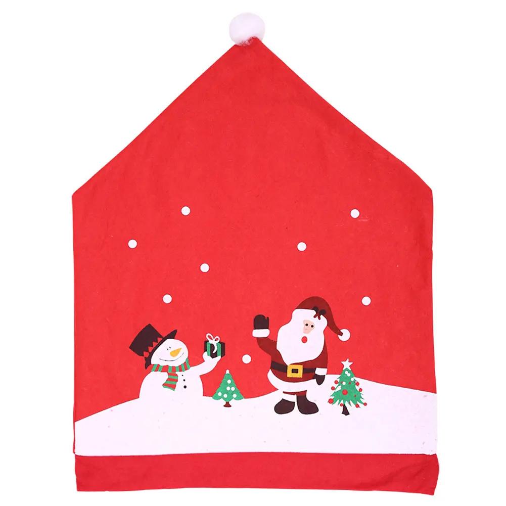 

1/4PCS Santa Hat Chair Cover Multipurpose Christmas Dining Chair Decor Cover Festival Favor for Banquet Holiday Festival Decor