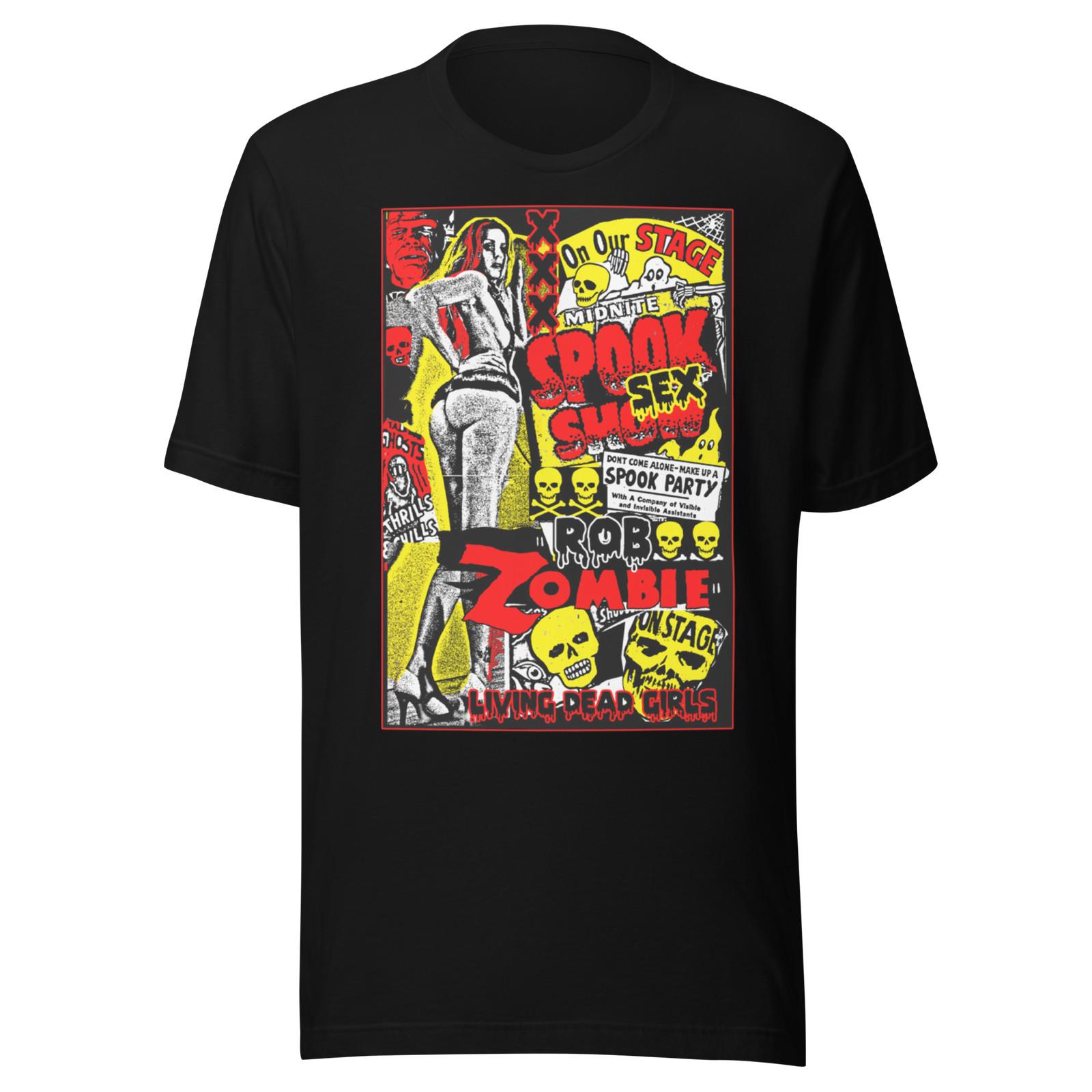 Stakes Rob Zombie Spook Shop Jumbo Print T-Shirt T-Shirt Black New S