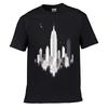 Minimalist Monochrome City Skyline I Street Distressed Washed Loose Simple Tee