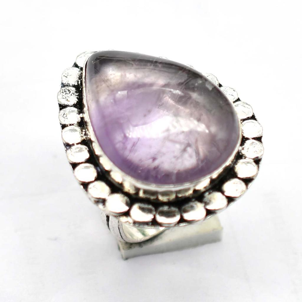 Amethyst Ethnic Handmade Ring Jewelry US Size-6.5 R 5846