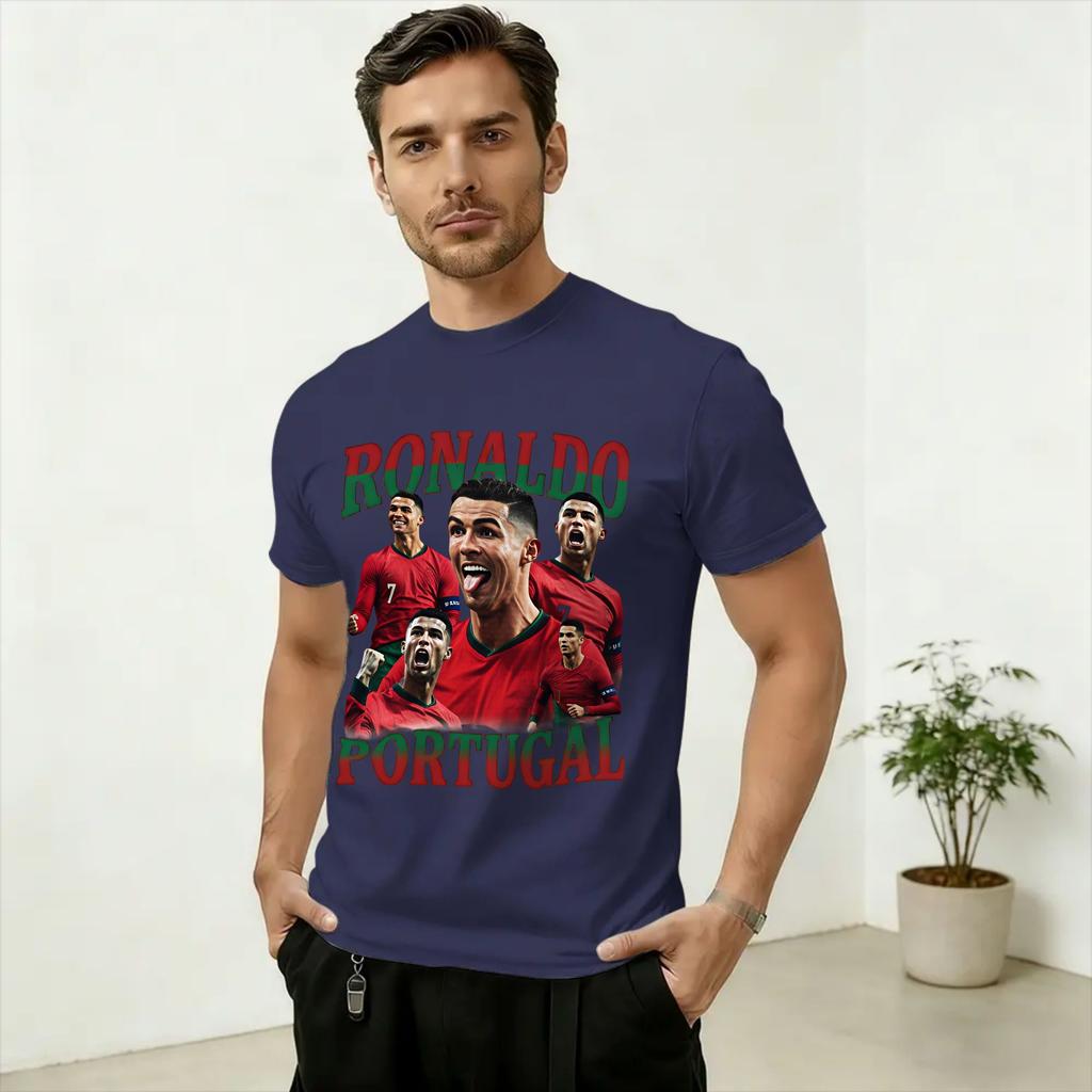Football Legend 2026 Ronaldo TShirts for Unisex Novelty Cotton Tees Round Collar Short Sleeve T Shirt Big Size Clothes