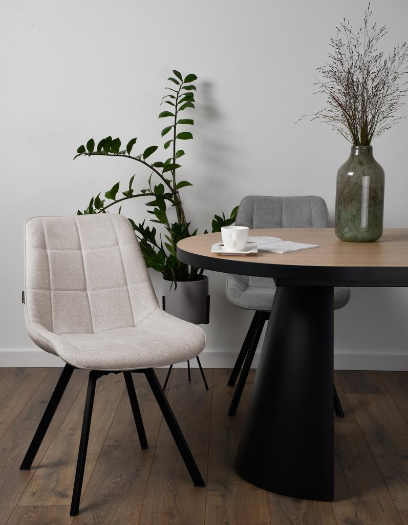 Upholstered Swivel Chair ASTER Velvet Black