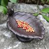 Cast Iron Bird Bath Nostalgic Bird Water Bowl Petal Bird Feeder Basin  Micro Landscape