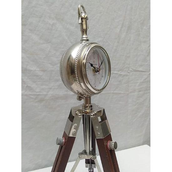 Antique Nautical Clock W/Tripod Stand Table Clock Vintage Style Christmas Gift