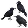 3 Pcs/set Crow Mock Bird Theme Garden Statue Sculpture Toy Feather Animal Festival Decoration Props Party Supplies Decoration