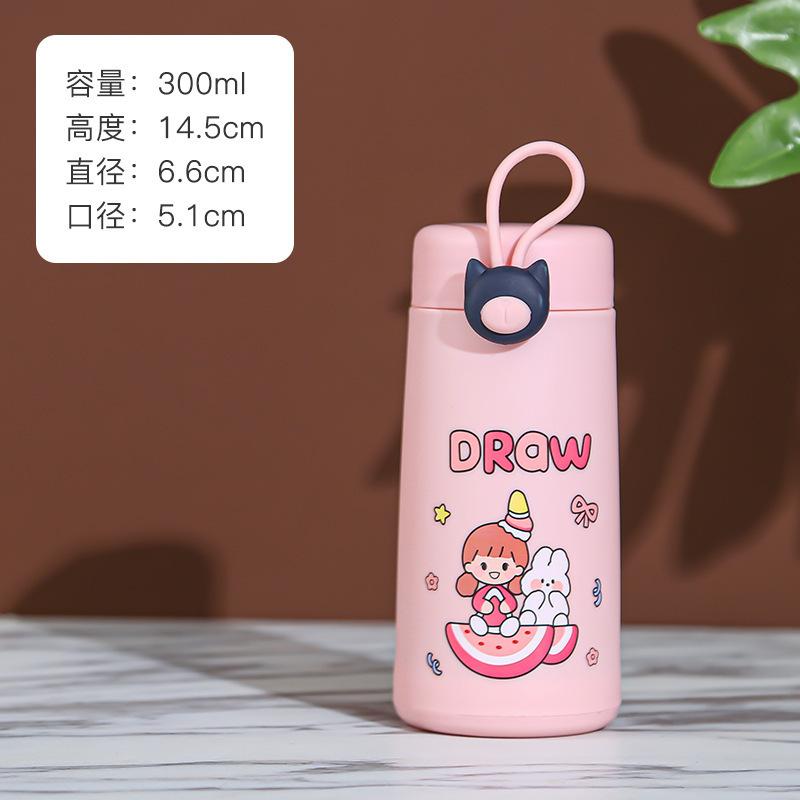 

300ml Cute Glass Water Bottle with Lid Portable Travel Mug Ideal for Commercial and Birthday Gifts 300ml