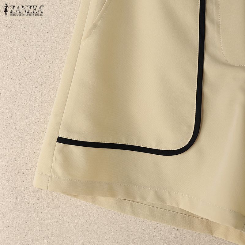 ZANZEA Women Summer Loose Casual Patchwork Short Pants