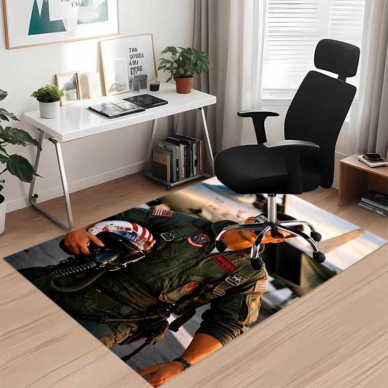 Top Gun Printed Carpetrugfor Office Chair Living Room Bedroom Kitchen Room Decor Gifts