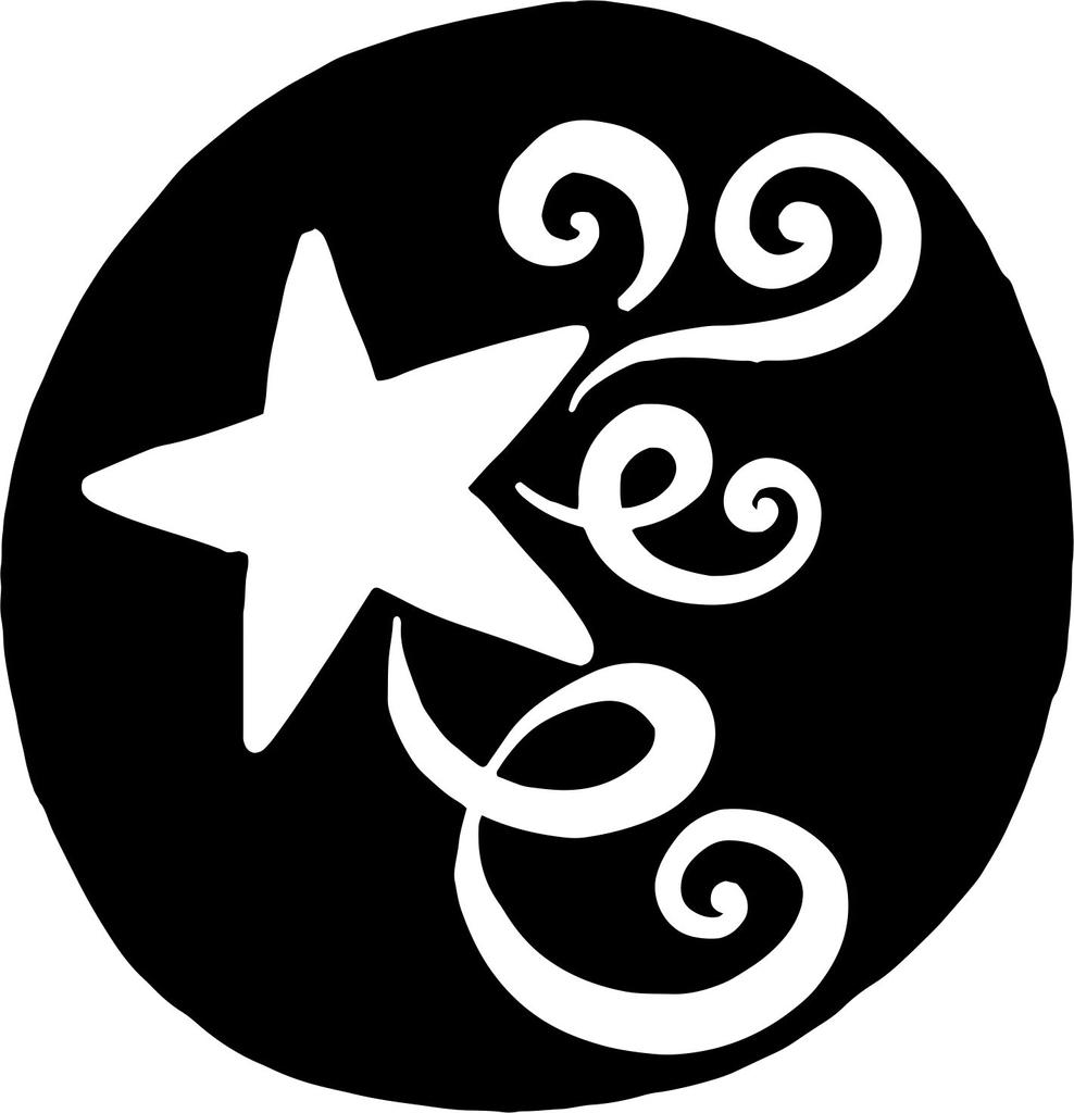 Printtoo Star & Swirls Pattern Ștampilă rotundă din lemn de cauciuc Bloc de rezervă-2