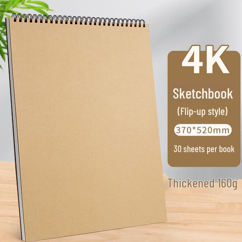 A4 Hardcover Spiral Sketchbook for Art Students & Children, A3/A4/8K Drawing Pad