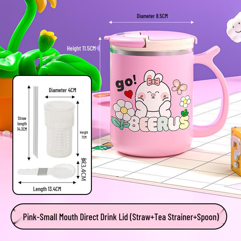 Beerus Double-Layer Insulated Mug with Lid and Tea Infuser - Leak and Dust Proof Office Cup