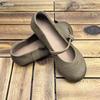 Genuine Leather Single Shoes All-season Shoes Round Toe Flat Bottom One-strap Soft Matte Cowhide Women's Shoes