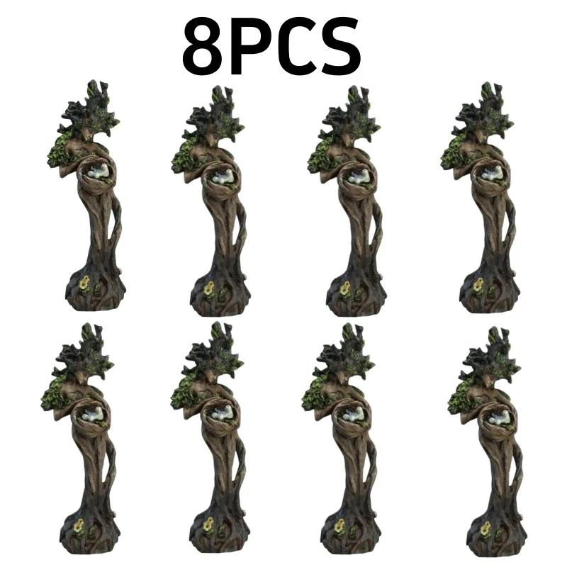 Skogsgudinna Staty Dekoration Harts Skulptur Konst Hantverk Trädgud Trädgårds Prydnad HealingChakra Meditation Mytisk