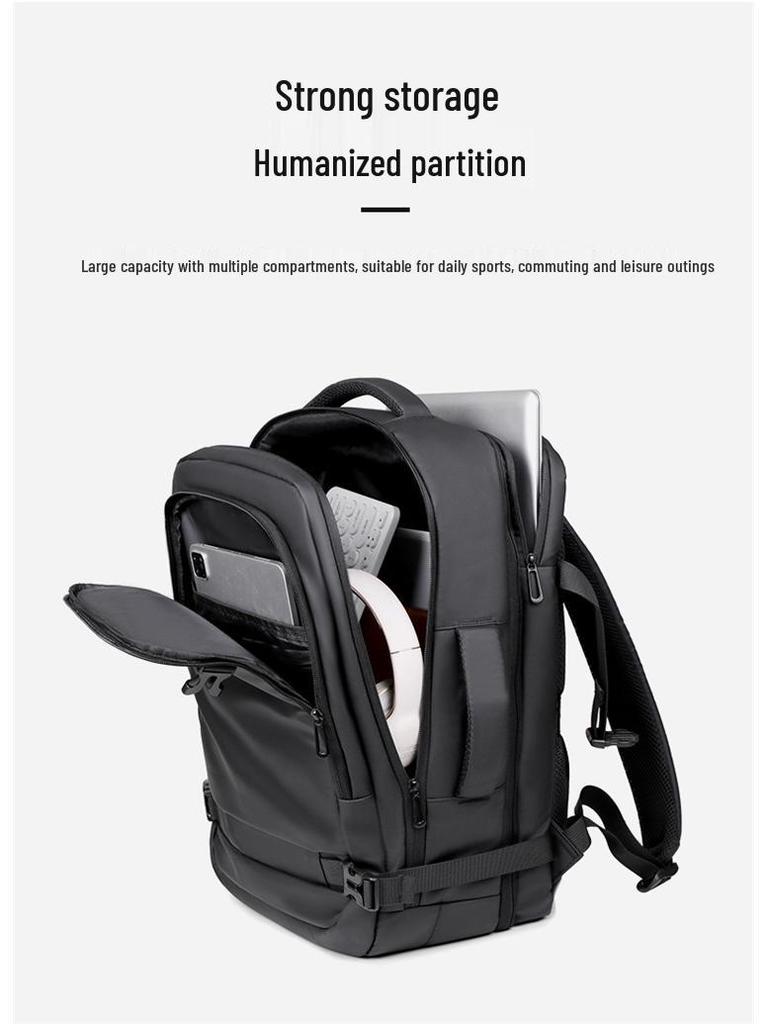 Herren Mode Business Reise Rucksack mit Logo - Multifunktionale Computertasche mit großem Fassungsvermögen