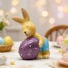 Easter Yellow Rabbit with Colored Eggs Ornament for Party and Home Decor