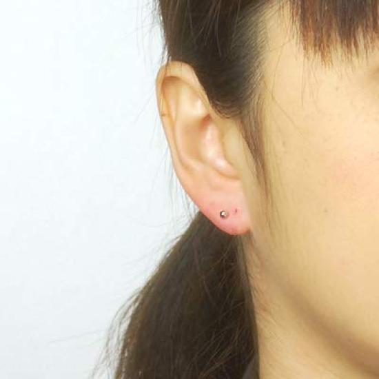 Second Thick Pt900 Platinum Round Bead Thickness Length Sold As a Pair for Both Wide Width Silicone [yokomountain] Earrings, Platinum, Shaft,