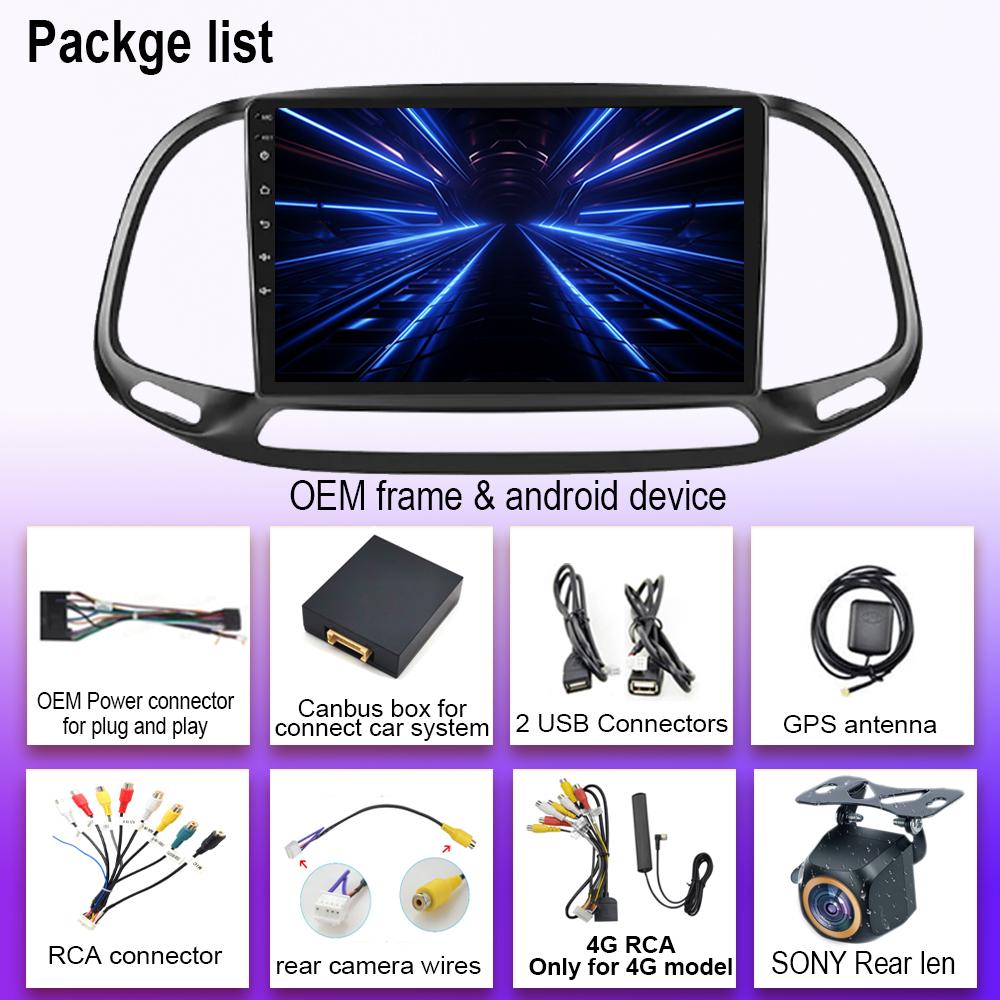 Wireless Carplay For Fiat Doblo 2015 - 2020 Android 14 Auto Radio Stereo Navigation Multimedia No 2din DVD High-performance QLED