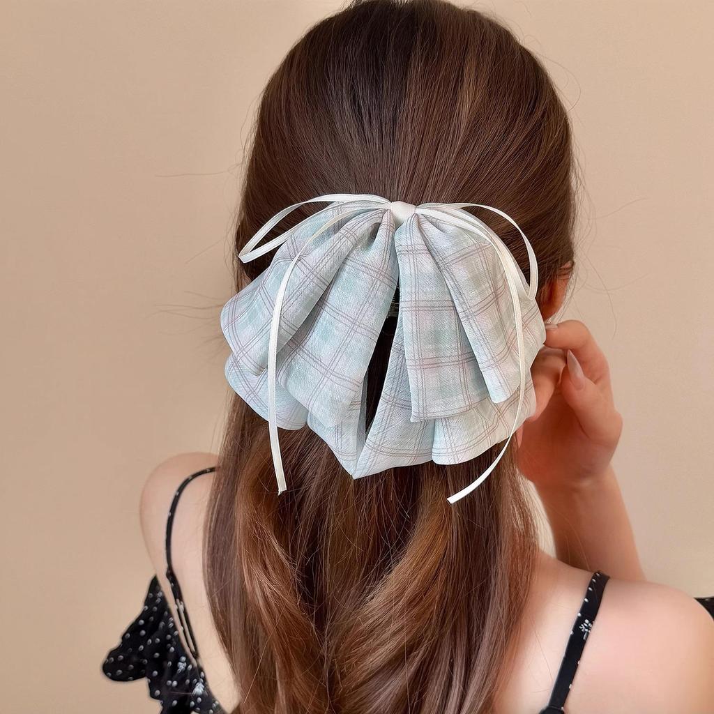 Korean Polka Dot Bow Claw Hair Clip - High-End Cloud Bubble Design for Women