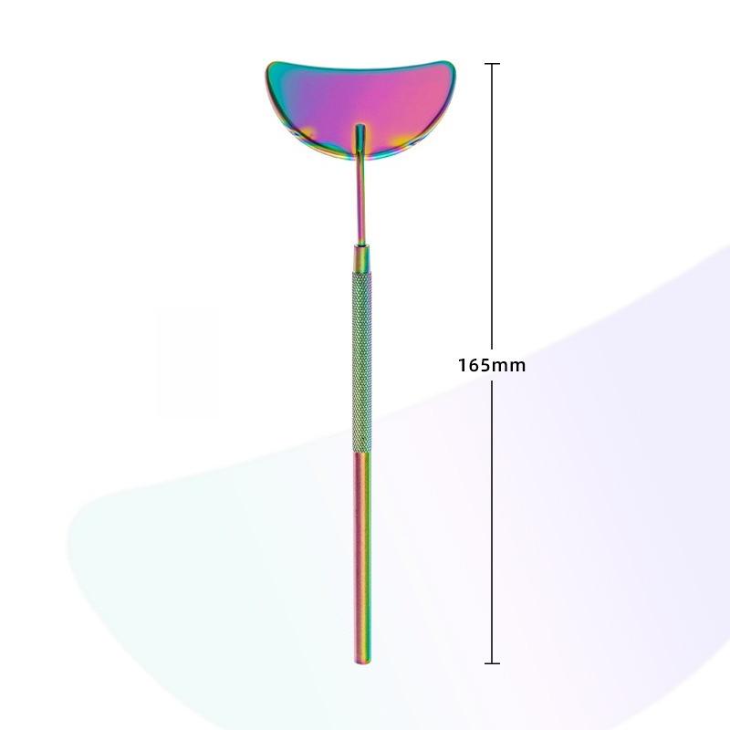 1Pc Stainless Steel Eyelash Extension Tool, Eyelash Exam Mirror, Crescent-Shaped Exam Mirror, Eyelash Auxiliary Device