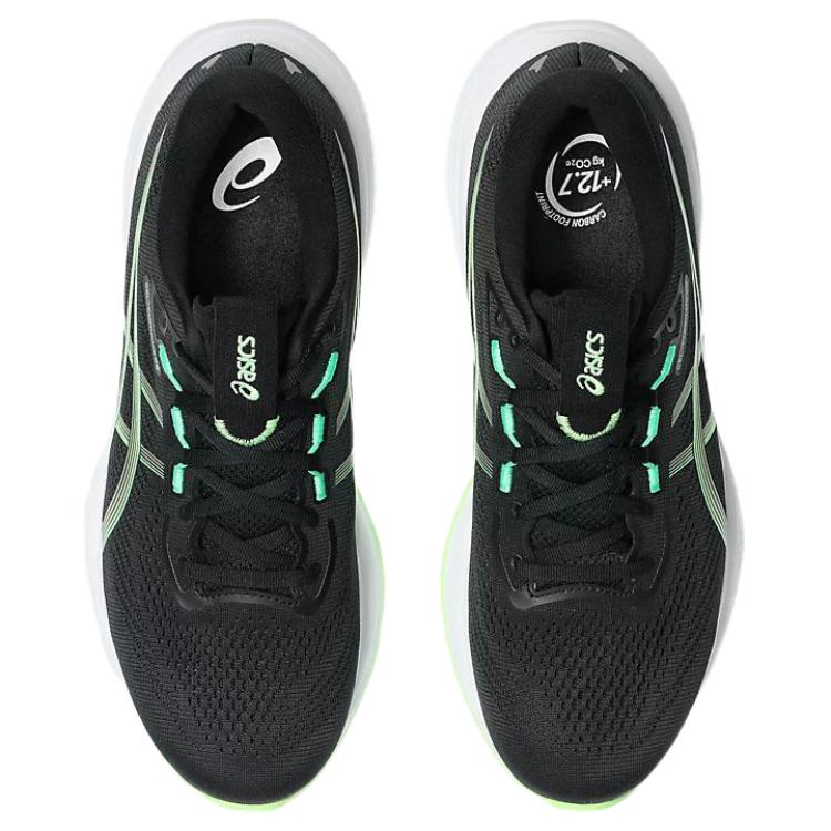 Asics GEL CUMULUS 28 Abriebfeste Freizeit-Laufschuhe Herren Schwarz Grün 1011C143-001