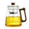 Heat-Resistant Glass Teapot with Wooden Handle