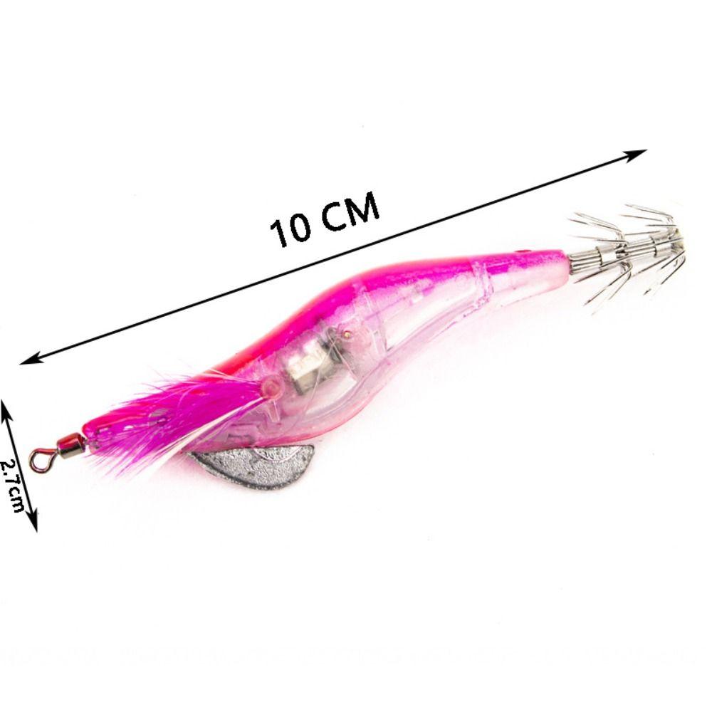 10CM Squid Hook PVC Fishing Bait Durable Wood Shrimp Lures  Fishing