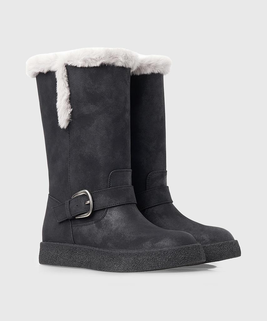 Kissa Real Sheepskin Two-Way Leather Boots H509303