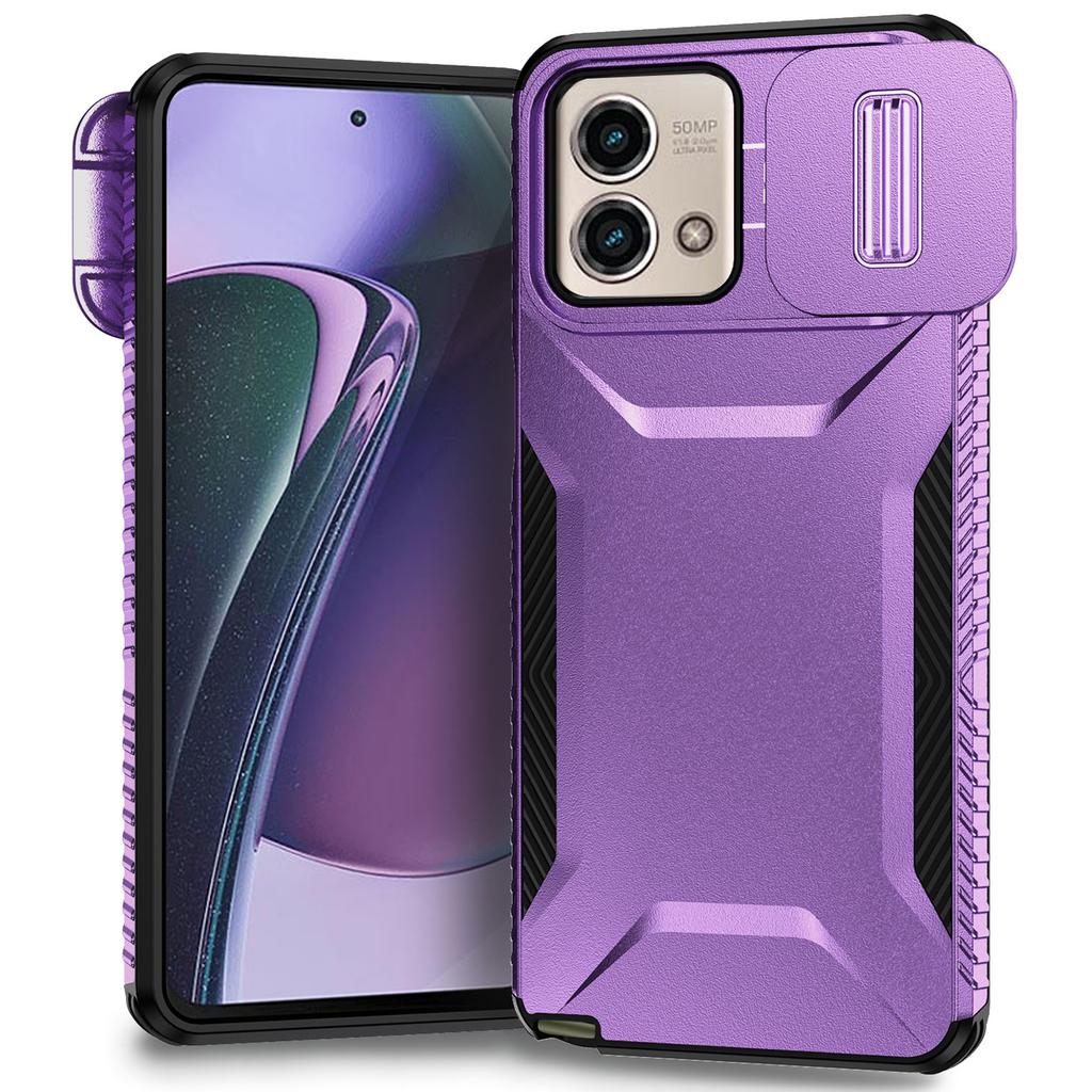 For Motorola Moto G Stylus 5G (2023) Case with Slide Camera Cover TPU+PC Phone Back Shell