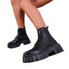 Large size Martin boots, locomotive style cross-strap women's boots, autumn and winter new thick-soled versatile fried street women's shoes