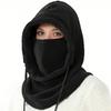 A Woman's Black Fleece Balaclava Hat, Sun Proof Cycling Hat